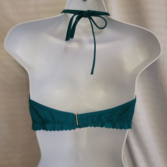 Victoria Secret Swimming Top 36C Aqua Seafoam Glow Scallop Trim Lined Wired Cups - Picture 4 of 10